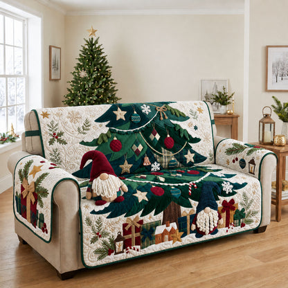 Gnome Christmas Tree Crochet Quilted Sofa Cover GFTOPND2160