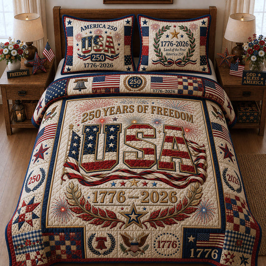 250 Years Of Freedom 3-Piece Quilted Bedding Set GFTOPND217