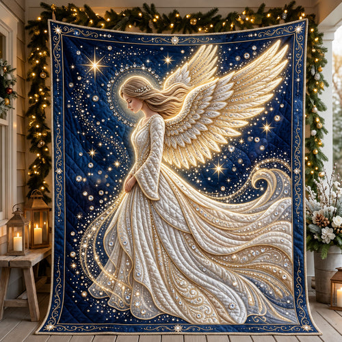 Jeweled Angel Christmas Quilted Blanket GFTOPND2227