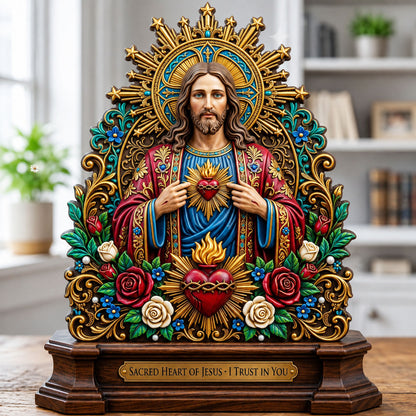 Sacred Heart Of Jesus Wooden Block 3-Layers GFTOPND2237