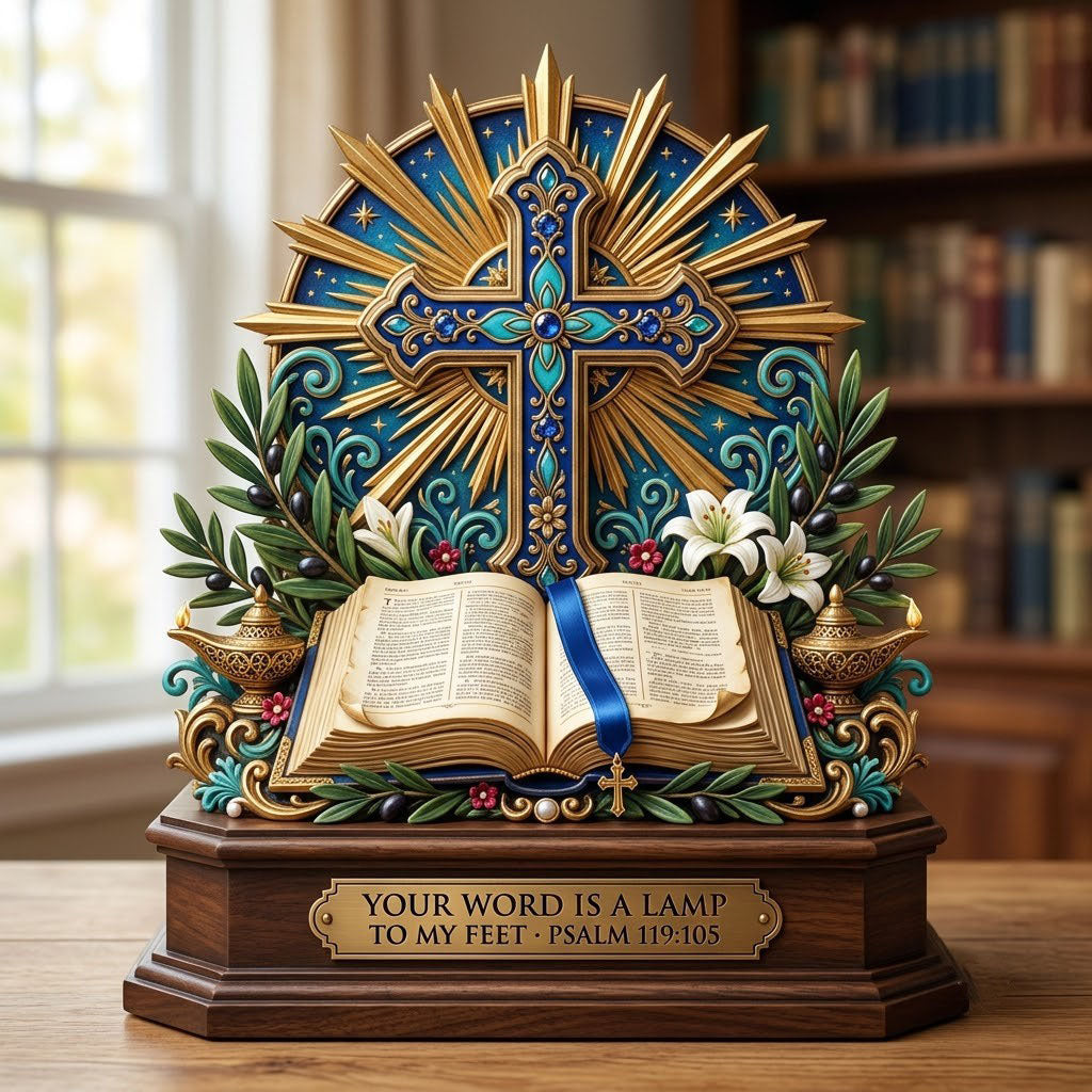 Cross Bible Wooden Block 3-Layers GFTOPND2238