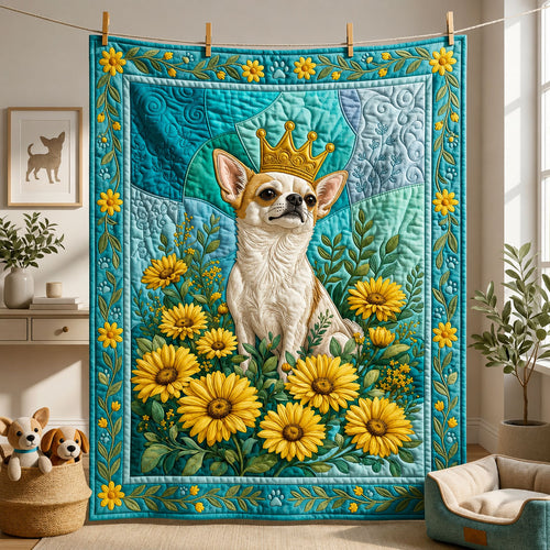 Crowned Chihuahua Quilted Blanket GFTOPND2275