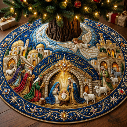 Let Us Adore Him Quilted Tree Skirt GFTOPND2282