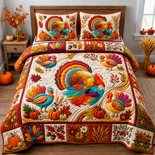 Boho Turkey 3-Piece Quilted Bedding Set GFTOPND2315