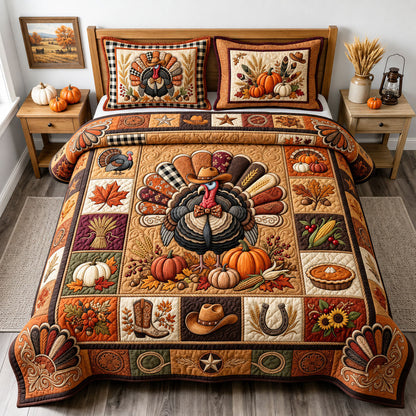 Western Turkey 3-Piece Quilted Bedding Set GFTOPND2317