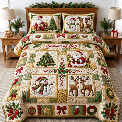 Season Of Joy 3-Piece Quilted Bedding Set GFTOPND2325
