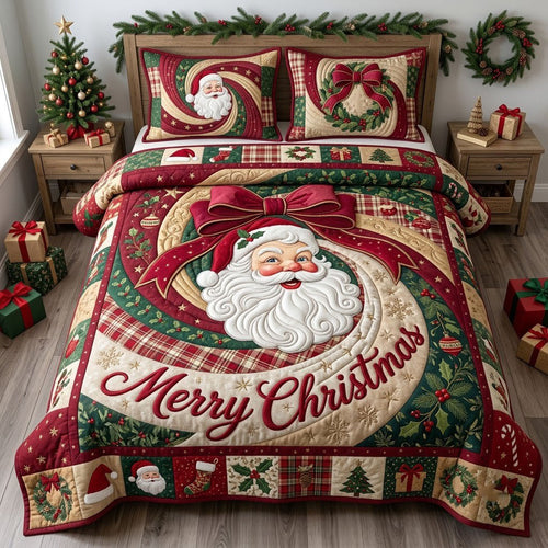 Merry Christmas 3-Piece Quilted Bedding Set GFTOPND2327