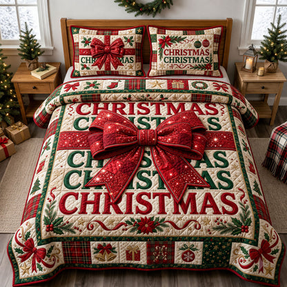 Bling Christmas Gift 3-Piece Quilted Bedding Set GFTOPND2329