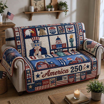 USA 250th Anniversary Quilted Sofa Cover GFTOPND233