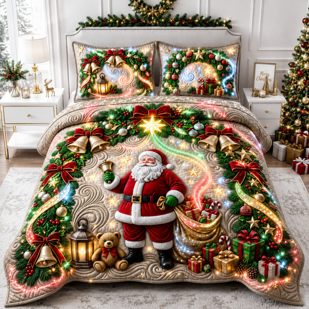 Grand Christmas Arch 3-Piece Quilted Bedding Set GFTOPND2382
