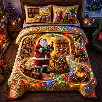 Enchanted Toy Workshop 3-Piece Quilted Bedding Set GFTOPND2385