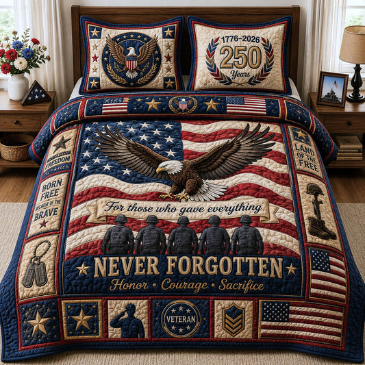 Honor Courage Sacrifice 3-Piece Quilted Bedding Set GFTOPND241