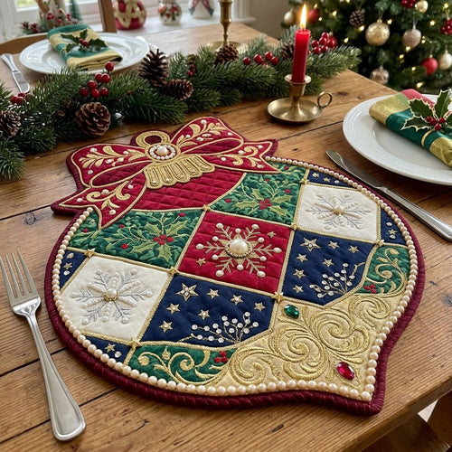 Pearl Ornament Custom Shape Quilted Place Mat GFTOPND2441