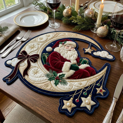 Moon Santa Custom Shape Quilted Place Mat GFTOPND2448