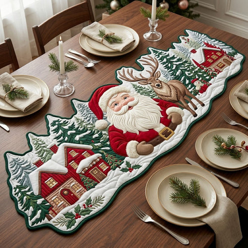 Christmas Village Custom Shape Quilted Table Runner GFTOPND2453