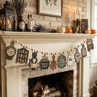 Apothecary Potion Market Custom Shape Wooden Garland GFTOPND2458