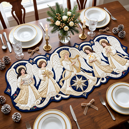 Christmas Angel Custom Shape Quilted Table Runner GFTOPND2467