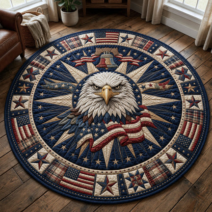 Patriotic Bald Eagle Quilted Round Mat GFTOPND247