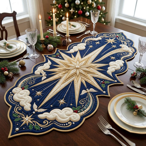 Bethlehem Star Custom Shape Quilted Table Runner GFTOPND2472