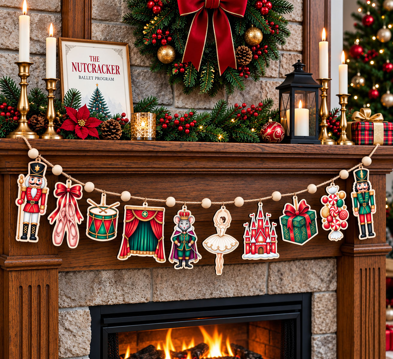 Royal Nutcracker Custom Shape Wooden Garland GFTOPND2480