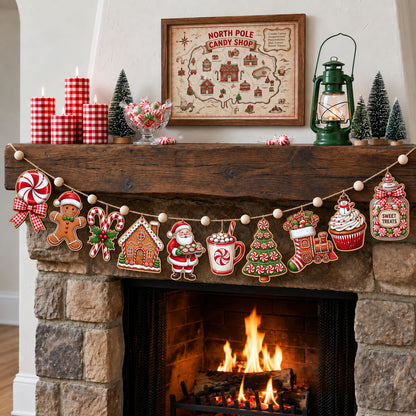 Peppermint Candy Custom Shape Wooden Garland GFTOPND2481