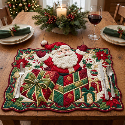 Santa Gift Custom Shape Quilted Place Mat GFTOPND2484