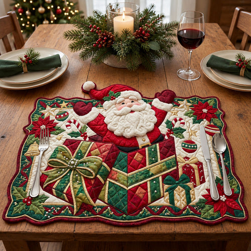 Santa Gift Custom Shape Quilted Place Mat GFTOPND2484