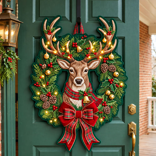 Reindeer Antler Custom Shape Quilted Door Hanger GFTOPND2500