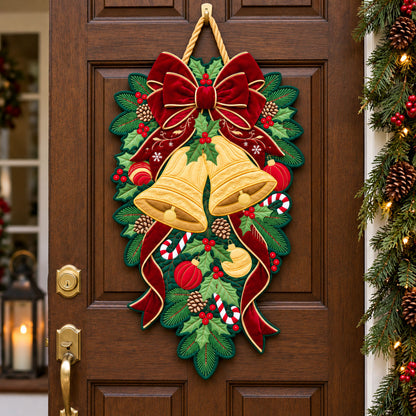Christmas Bell Custom Shape Quilted Door Hanger GFTOPND2501