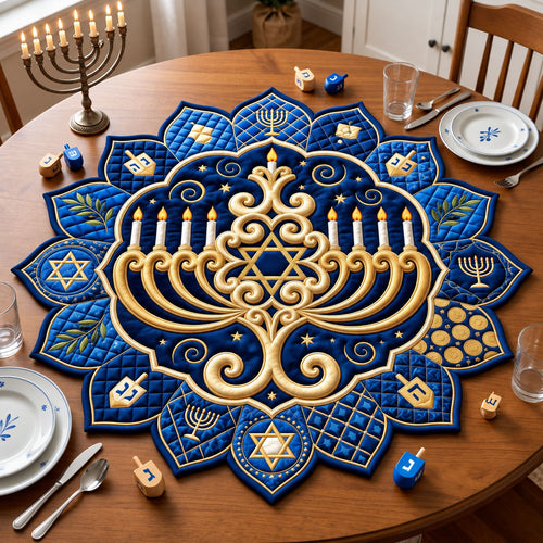 Festival Lights Custom Shape Quilted Table Topper GFTOPND2514