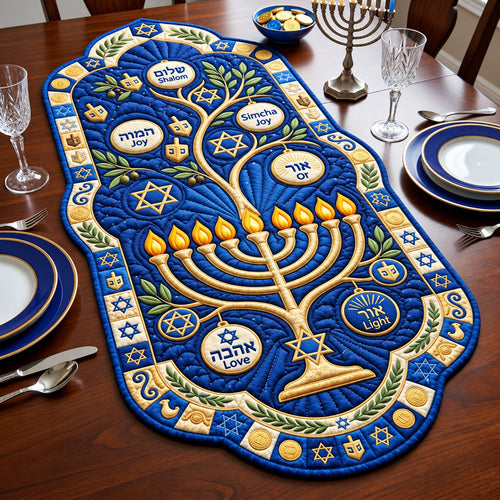 Jewish Holiday Custom Shape Quilted Table Runner GFTOPND2537