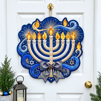 Eight Nights Of Light Custom Shape Quilted Door Hanger GFTOPND2540