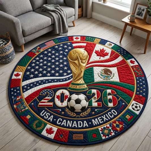 Usa Canada Mexico FIFA Quilted Round Mat GFTOPND260