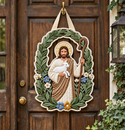 Jesus Shepherd Custom Shape Quilted Door Hanger GFTOPND2605