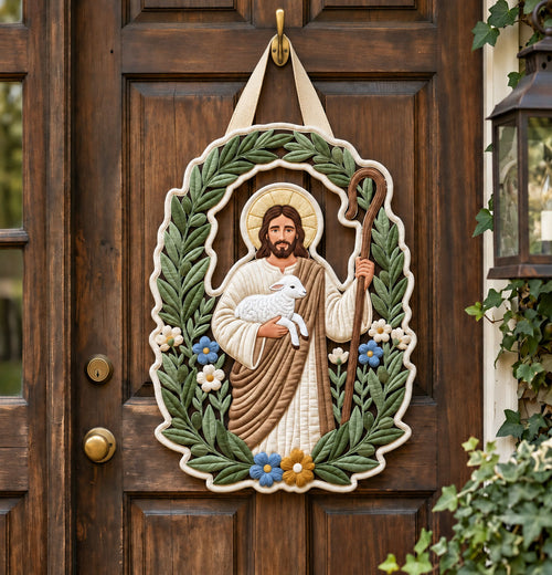 Jesus Shepherd Custom Shape Quilted Door Hanger GFTOPND2605