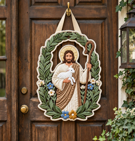 Jesus Shepherd Custom Shape Quilted Door Hanger GFTOPND2605
