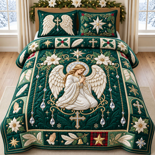 Jewel Angel 3-Piece Quilted Bedding Set GFTOPND2608