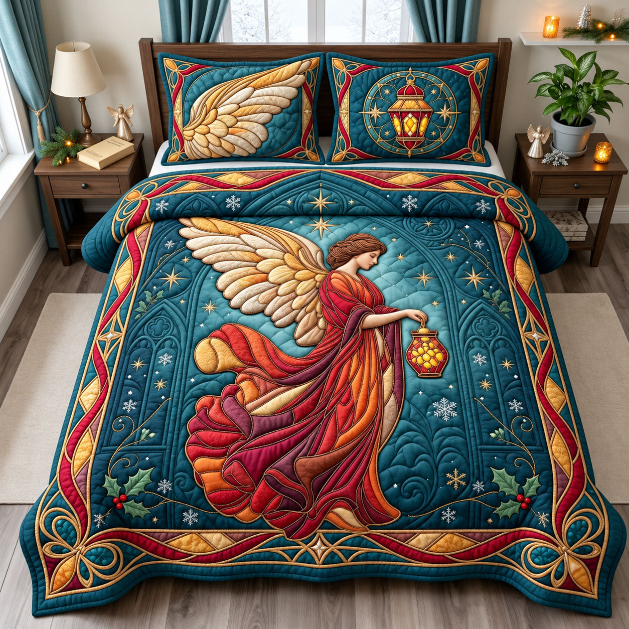 Golden Angel 3-Piece Quilted Bedding Set GFTOPND2612