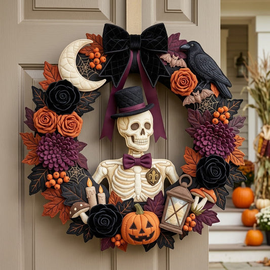 Skeleton Floral Custom Shape Quilted Door Hanger GFTOPND2627