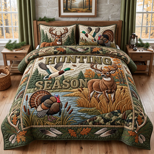 Hunting Season 3-Piece Quilted Bedding Set GFTOPND2629