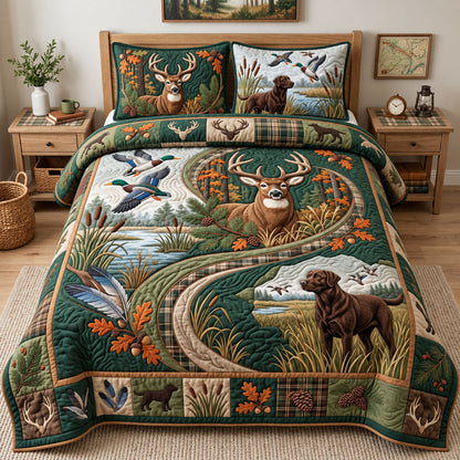 Hunting Season 3-Piece Quilted Bedding Set GFTOPND2631
