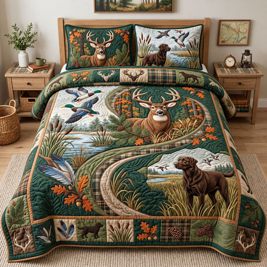 Hunting Season 3-Piece Quilted Bedding Set GFTOPND2631