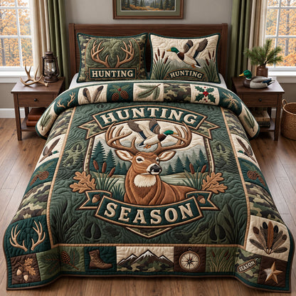 Hunting Season 3-Piece Quilted Bedding Set GFTOPND2632