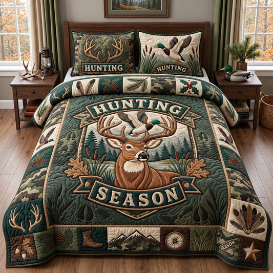 Hunting Season 3-Piece Quilted Bedding Set GFTOPND2632