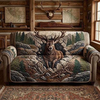 Majestic Buck Quilted Sofa Cover GFTOPND2644