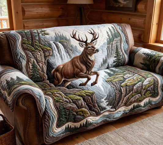 Majestic Buck Quilted Sofa Cover GFTOPND2647