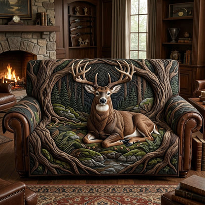Majestic Buck Quilted Sofa Cover GFTOPND2648