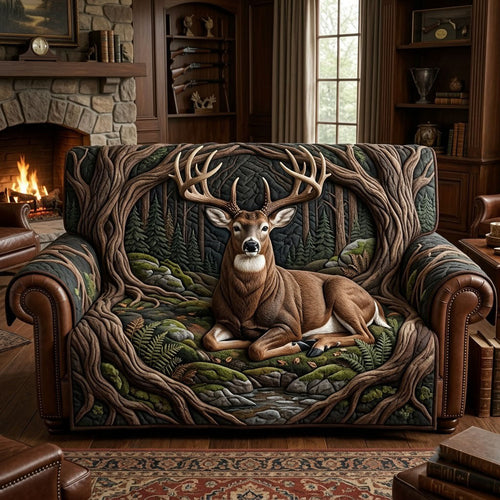 Majestic Buck Quilted Sofa Cover GFTOPND2648