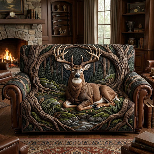 Majestic Buck Quilted Sofa Cover GFTOPND2648