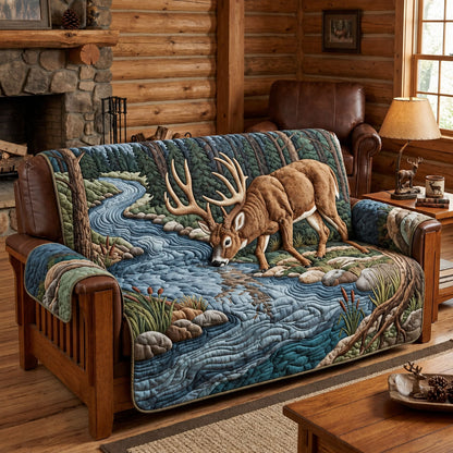 Majestic Buck Quilted Sofa Cover GFTOPND2649